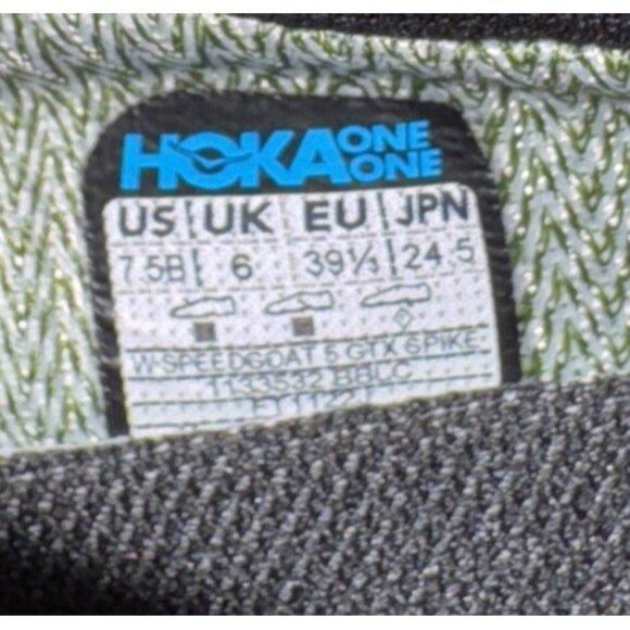 Hoka One One Speedgoat 5 GTX Spike Womens Athletic WP Running Shoes Size 7.5 - Picture 9 of 9